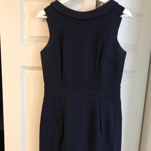 Boden sleeveless navy boatneck shift dress